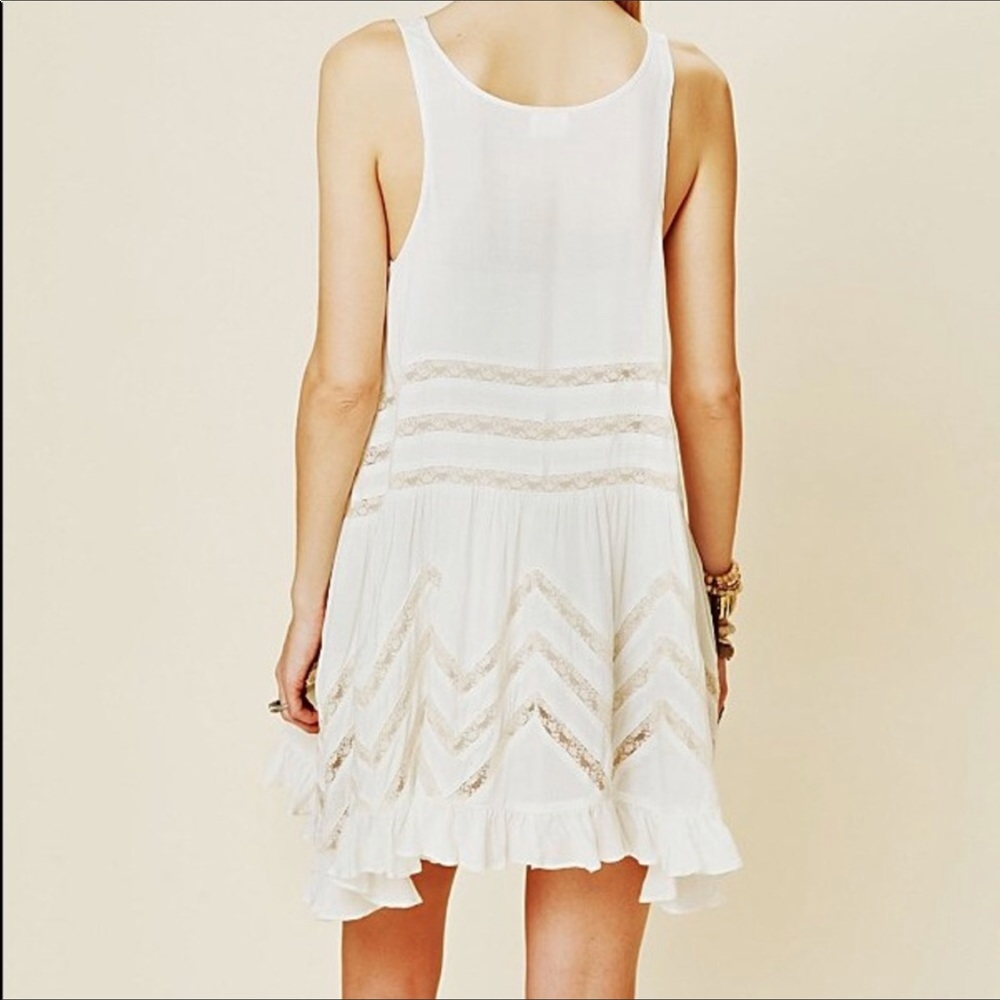 NWT Free People Lace-Striped Voile Trapeze Dress - Picture 2 of 7